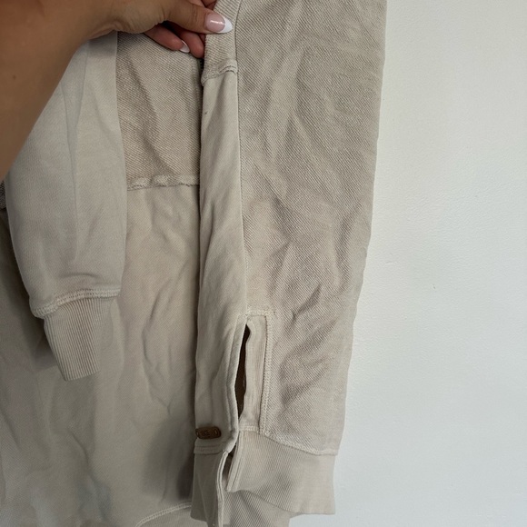 BKE Men’s Hoodie Sweatshirt Medium Beige Half-Zip Cotton - Picture 4 of 9